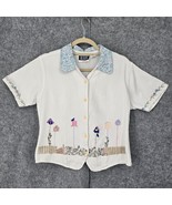 Vintage Y2K Bill Blass Collared Shirt Women Small Embroidered Country Co... - $16.54