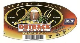 2006 Outback Bowl Ticket Stub Florida Iowa Football - £48.87 GBP