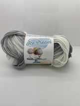 LION BRAND ICE CREAM YARN - COLOR #200 COOKIES &amp; CREAM 3.5oz 394 Yds Skein - £4.64 GBP