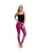 Womens Mid Rise Distressed Skinny Jeans   Fuchsia Ripped Jeans Stretch D... - £25.77 GBP