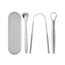 As Seen On TV Silver Tongue Scraper Cleaner Stainless Steel Spoon - £7.44 GBP