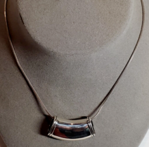 All SOLID Sterling 925 Silver 16&quot; Choker Length Slide Pendant Necklace 17 Grams - £44.45 GBP