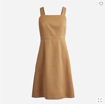 J Crew Women Brown Gramercy Twill Square Neck A-line Sleeveless Tank Dress 4 6 - £47.95 GBP