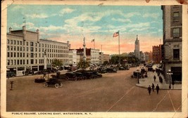 Vintage POSTCARD- Public Square Looking East, Watertown, Ny BK52 - £4.67 GBP