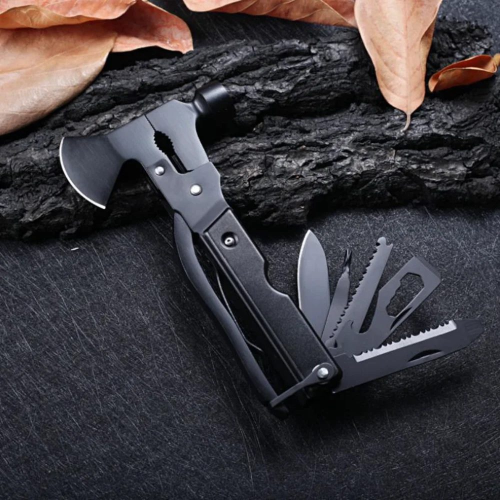 Multifunctional Small Axe Hammer Camping Pocket Knife Pliers Mini Portable for - £25.59 GBP