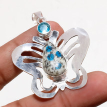 K2 Azurite London Blue Topaz Gemstone Ethnic Gifted Pendant Jewelry 2.20" SA 826 - £5.95 GBP