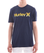 Hurley Men&#39;s Premium Short Sleeve Logo T-shirt Cotton Blend Size XL Blue - £9.51 GBP