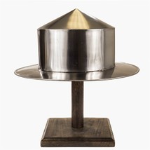 Cylinder-Shaped Medieval Silver Kettle Hat Helmet Warrior Costume With S... - $1,184.53 MXN