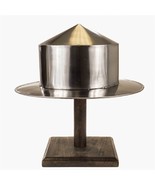 Cylinder-Shaped Medieval Silver Kettle Hat Helmet Warrior Costume With S... - €55,08 EUR