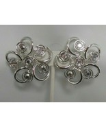 Vintage Sarah Coventry Large Silver-tone Filigree Rhinestone Clip-on Ear... - $32.95 CAD