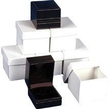 6 Black Faux Leather Ring Jewelry Display Gift Box 1 3/4&quot; x 2&quot; - £11.09 GBP