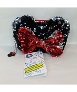 Disney Store Sequined Mickey Mouse Authentic New Tie Pencil Pouch Sparkl... - $21.38