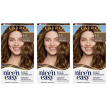 Pack of 3 New Clairol Nice&#39;n Easy Permanent Hair Color, 6.5 Lightest Brown - £30.14 GBP