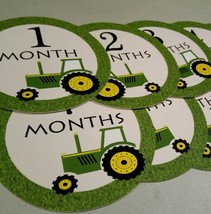 Monthly baby stickers. Tractor one piece month stickers. Tractor, John D... - £6.28 GBP