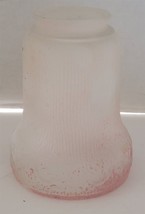 Vtg Frosted Glass (Distressed Pink Paint) Ceiling Fixture Pendant Light ... - $18.81
