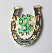 Lucky Horseshoe Dollar Good Luck Lapel Pin Badge 1 Inch - £4.53 GBP