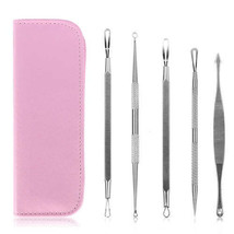 5 Pcs Blackhead Remover Kit Pimple Comedone Extractor Tool Set Stainless Stee... - £24.35 GBP