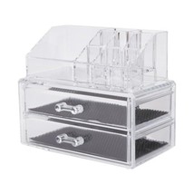 Compactor 2-Drawer Cosmetic Organizer Box, Transparent  - $32.00