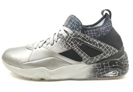 PUMA Blaze Of Glory Sock Silver Black Lifestyle Trinomic Shoes Sneakers Men 10.5 - £52.44 GBP
