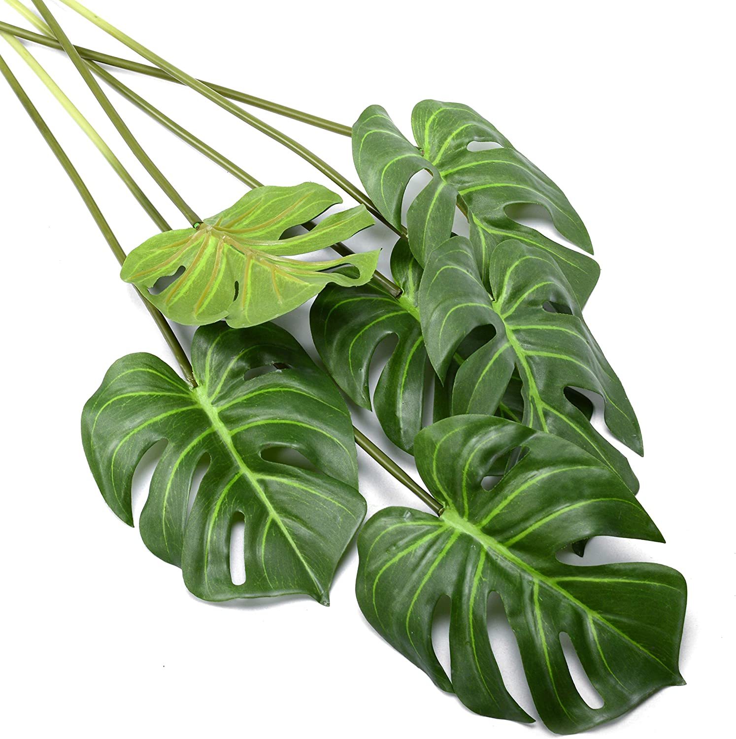 6 Pack Artificial Palm Plants Leaves Faux Turtle Leaf Fake Tropical Large Palm - $33.99