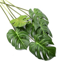 6 Pack Artificial Palm Plants Leaves Faux Turtle Leaf Fake Tropical Larg... - $33.99