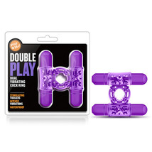 Blush Play with Me Double Play Dual Vibrating Cockring Purple - $27.95