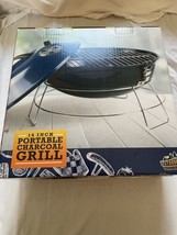 Portable Charcoal Grill 14&quot; Outdoor Adventure Blue Camping - £22.16 GBP