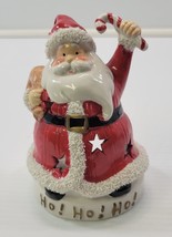 P) Vintage Ceramic Christmas Santa Claus Tea Light Candle Holders - $9.89