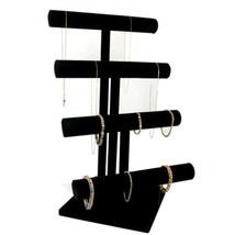 Black Velvet 4 Tier T Bar Bracelet Jewelry Display New 19 3/4&quot; - £36.37 GBP