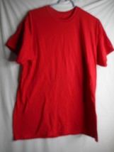 Unisex Plain Red T shirt Gildan Dry Blend crew neck short sleeve  Sz L - $21.99