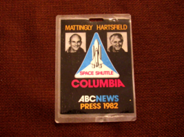 Ken Mattingly Hank Hartfield STS-4 Columbia Space Shuttle Abc News Launch Badge - £278.47 GBP