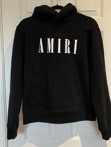 Amiri Core Logo Spell Out Hoodie Sweatshirt Black Small - £217.91 GBP