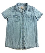 Wrangler Women’s Denim Snap Shirt Dress Small Pearl Snap Western 100% Co... - $19.95