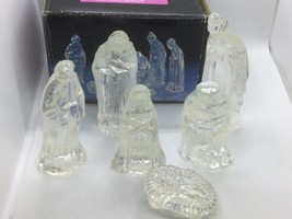 6-Piece Genuine Rainbow Crystal Nativity Set Sculptured Figurines With Box - £28.48 GBP