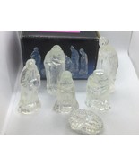 6-Piece Genuine Rainbow Crystal Nativity Set Sculptured Figurines With Box - £27.96 GBP