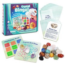 Mindful Rock Bingo Game | Gemstones &amp; Crystals Board Game For Kids | Roc... - £19.41 GBP