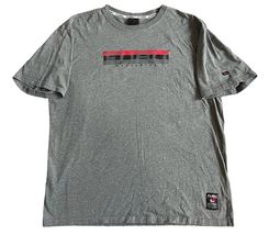 Vintage Fubu Collection Worldwide Box Logo T Shirt Sz M Heather Grey 90’... - $12.82