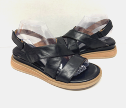 MIZ MOOZ WOMEN&#39;S SLINGBACK HOOP &amp; LOOP SANDALS BLACK 37EU / 7US  # K-114 - $88.11