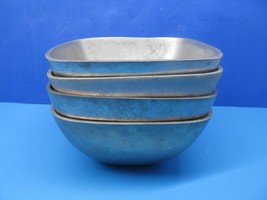 Pottery Barn Barona Set Of 4 Metal 6 3/8&quot;W X 3 1/4&quot;H Square Bowls READ DESCRIPT - £23.25 GBP