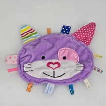 Baby Snoozies Purple Cat Tag Taggies Ribbon Security Blanket Lovey Toy C... - £31.64 GBP