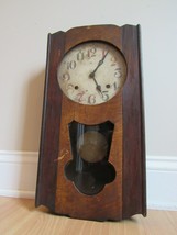 ANTIQUE wall clock MC CM pendulum MEIJI CLOCK CO. rare - £134.21 GBP