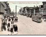 Saginaw Street View North From Pike Pontiac Michigan MI UNP DB Postcard ... - $15.79