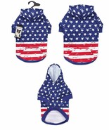 Dog Hoodies Distressed American Flag Look Red White &amp; Blue USA Stars &amp; S... - $37.60 CAD+