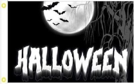 3X5 Happy Halloween Blackout Spooky Bats Moon Flag Banner 100D - £5.52 GBP