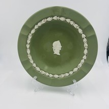 Wedgwood Green Jasperware Julius Caesar Side Profile Vintage Tray Plate - $60.78