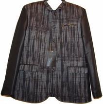 Mondo  Men&#39;s Black Brown  Fashionable Blazer Jacket Size 3XL Fit Small - $185.72