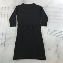 525 America Sweater Dress Womens Small Black Knit Ribbed Detail Merino Wool - $27.80