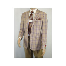 Men Sport Coat by Berlusconi Turkey Italian Wool Super 180's #671-15 Tan Burg image 6