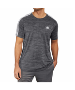 adidas Men&#39;s 3 Stripe T-Moisture Wicking Fabric Relaxed Fit 1465164(Blac... - £15.47 GBP