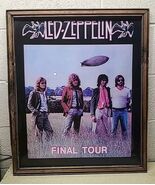 1985 Led Zeppelin Wood Frame Final Tour  Glass Rock N Roll Man Cave Musi... - $148.89
